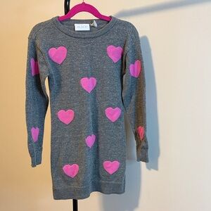 The Children's Place Gray Dress with Pink Heart Details
